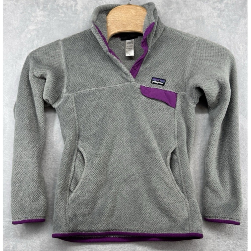 Patagonia‎ Re-Tool 1/4 Snap-T Fleece Pullover Fleece VTG Gray Pink Women's XS